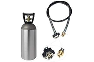 NEUES WASSER GROUP Set risparmio: tubo adattatore CO2 ad alta pressione 2,0 m + 2 kg bottiglia di proprietà CO2 adatto per irrigatori Grohe Blue Home CO2 tubo