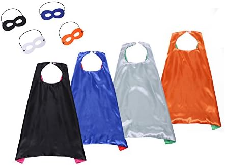 Slipond Super Hero Capes-4 Capes and Masks for Boys Girls Adults-Party Dress Up Costumes Set of 4