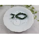 KOMMUNION -- 10 Tischkarten in Form eines Fisches aus doppelt gedrehtem Kunst-Buchsbaum