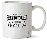 Precio competitivo Hippowarehouse Born to Skateboard Forced to Work taza impresa taza de cerámica 10 oz