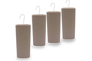 Paluplus Set 4 Evaporatori d'acqua per termosifoni in Ceramica, misura 8x4x19 cm, Umidificatore con motivo PUNTINI e gancio a forma di S -5674 (Tortora)