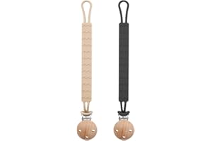 GOVVAY Attache Tetine Silicone, Lot de 2 Attaches Tétine pour Bébés Garçons et Filles, Douce Flexible Durable Pacifier Clip Chain (Blanc et Gris)
