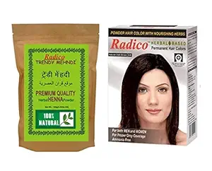 Radico Herbal Trendy Mehndi With Herbal Dark Brown Hair color (Combo)