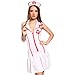 Produktbild Groesse XL 3-teilig Weiss-Rot Krankenschwester Uniform aerztin Overall Krankenschwester Kostuem Karneval Kostuem Minikleid mit Hut String