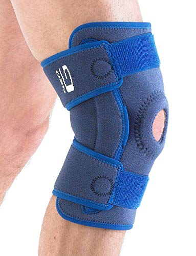 Neo G Knee Support, Hinged Open Patella - Side Hinges Support For ACL, Arthritis, Joint Pain, Meniscus Tear, Running, Skiing - Adjustable Compression - Class 1 Medical Device - One Size - Blue