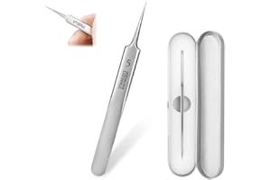 RUCUDIM Extracteur Point Noir, Tire Comedons pour Le Visage, Brucelles, pour Points Noirs en Acier Inoxydable avec Boîte en Métal pour extracteur, boutons d'acné, taches ou retrait