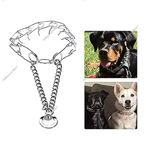 Petlicious & More Stainless Steel Chrome Plated Prong Collar for Dogs - 18 inch