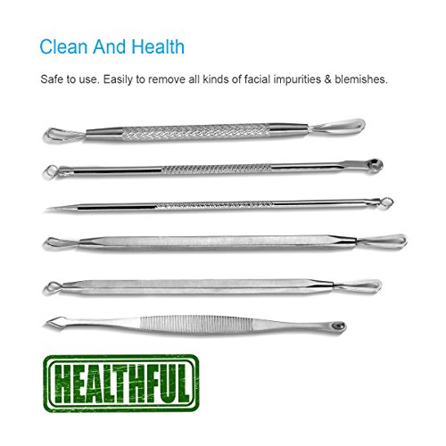 Breett 6 Stücke Mitesserentferner – Akneentferner Kit zur Behandlung jeder Gesichtsverunreinigungen & Verunstaltungen - 6