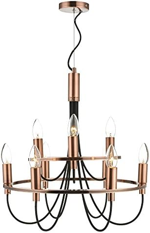 Home Collection Zach Copper Metal And Black Chandelier Light