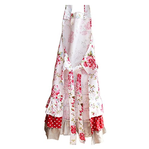 G2Plus Schön Frau Schürze Schürze Baumwolle Küchenschürze Modische Apron mit Taschen zum Kochen oder Backen (Frau Schürze) - 3