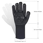 MILcea Grillhandschuhe Ofenhandschuhe Grill Lederhandschuhe Hitzebeständige bis zu 800 ° C Universalgröße… – Bild 3