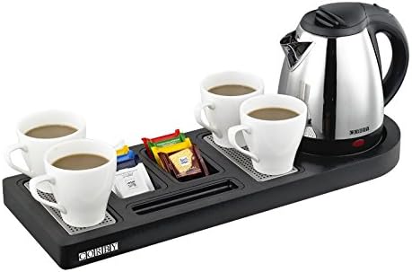 Corby of Windsor Buckingham Grand Welcome Tray - Black (With 1L Kettle)