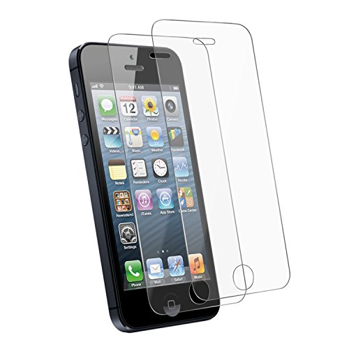 iSOUL Premium Tempered Glass For Apple iPhone 5 5S 5C SE [ Pack of 2 ] LCD Screen Protector Guard Skin case Film 2-Pack 3D Touch Compatible Crystal Clear - Industry - High 9H Hardness Ultra Slim and Easy Bubble-Free Installation Thickness 0.30mm (iPhone 5/5S/5C/SE)