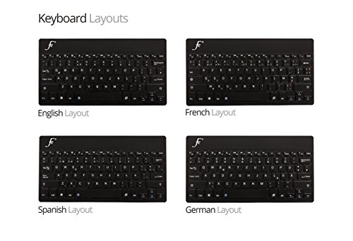 ForeFront Cases® Neue drahtlose Bluetooth Tastatur mit universeller Kompatibilität – Apple iPad Air, Mini, Mini Retina, iPad 2, iPad 3, Samsung Galaxy Tab PRO 7.0, Tab PRO 8.0, Tab PRO 10.1, Tab 4 7.0, Tab 4 8.0, Tab 4 10.1, Tab PRO 8.4, Tab PRO 10.1, Google Nexus 7 – Vollständiges QWERTZ-Layout und eingebauter, wiederaufladbarer Akku Keyboard inkl. Eingabestift - 7