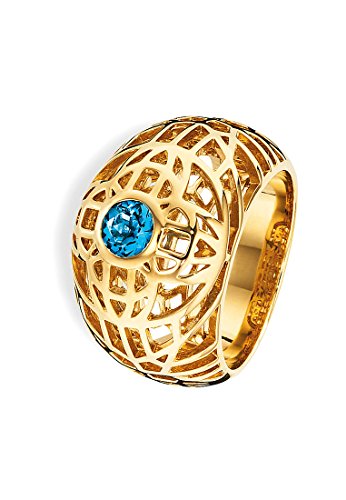 caÏ Damen Ring 925/- Sterling Silber glänzend Blautopas gelb 0,130ct 132270507