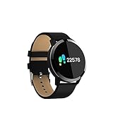 KuWFi Smart-Armband, 2,4 cm (0,95 Zoll) OLED, IP67 wasserdicht, unterstützt Herzfrequenzmessung, Bluetooth, Smartwatch für Apple, Huawei, iOS, Android, Schwarz 