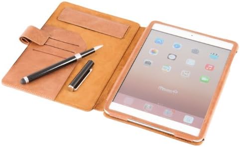 MACOON iPad mini 3, 2, 1 'Business Traveler' Leather Case is 100% Genuine Cowhide Case with Stand and Stylus Pen, color: Cognac