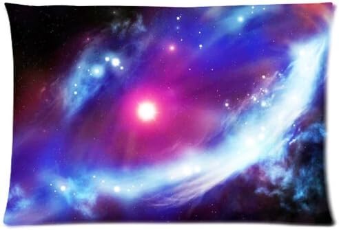 Funny Space Nebula Universe Retro Galaxy Tribal Zippered Pillow Protector 20x30 inch (one side)