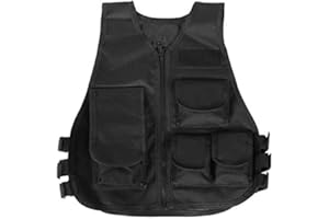 VBESTLIFE Taktische Airsoft Paintball-Weste für Kinder und Erwachsene Im Freien (Schwarz S 2x3in)