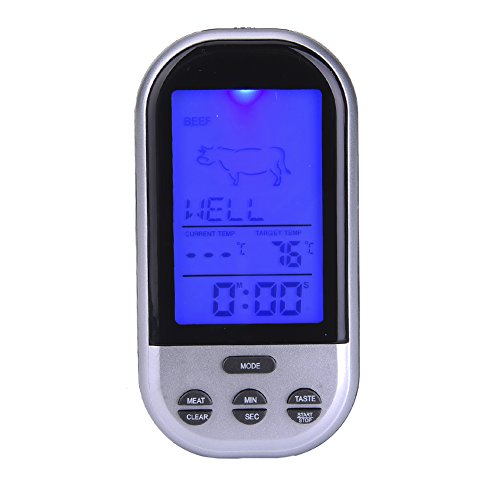 Bratenthermometer Ofenthermometer Grillthermometer Digital Timerfunktionen bis 250°C für Backofen, BBQ, Grill LianLe (Ohne Batterie) - 4