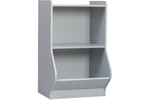 Iris Ohyama, Mueble almacenaje/Muebles con baldas/Mobiliario Infantil/Juguetero/Juguetero/Librería para niños, Diseño y Modular, Casa, Sala de Juegos - Kids Basic Shelf - KSB-2 - Gris