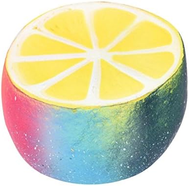 Saihui Super Jumbo Gradient Half A Big Lemon Squishies, Slow Rising Scented Charm Funny Soft Stress Relief Toys for Kid Toys Key Cell Phone Pendant Strap Gift (A)