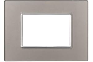 ZOREI Placca Compatibile Con Bticino Axolute, Stile Vetro In Cristallo (3 Moduli/Posti, Silver)