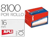 Medidas: 10 x 16 mm ETIQUETA ADHESIVA APLI 1678 TAMAÑO 10X16 MM EN ROLLO DE 8100 UNIDADES