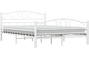 ‎VIDAXL vidaXL Rama łóżka, biała, metalowa, 140 x 200 cm