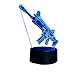 Produktbild YKMY Coole Waffe 3D Illusion Lampe Nachtlicht mit 7 Farben blinkt & Touch-Schalter USB Powered, Schlafzimmer Schreibtischlampe für Kids'Gifts Home Dekoration