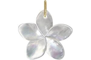 LES POULETTES BIJOUX - Pendentif Plaqué Or Fleur de Frangipanier en Nacre