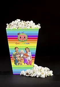 Pack of 10 Coco Theme Popcorn Box-Holder for Birthday Party|Melon Theme Popcorn tub