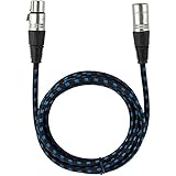 Microphone XLR Male -> Female Cable by Ultra HDTV 3m | Premium MIC Nylon Braided Lead / Wire | Professional Recordings via Microphone, Camera, Amplifier, Mixing Desk or Speaker System