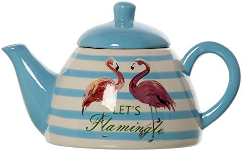 Supernova Decoracion Teapot Ceramic Flamingo _ 18 X 12 X 11, 5 cm