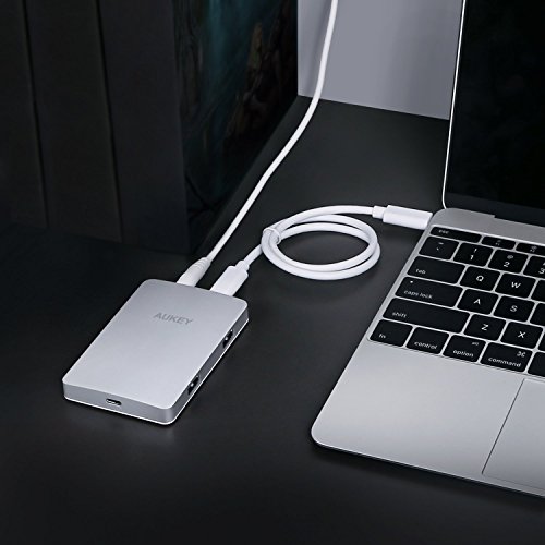 AUKEY USB C Hub mit Dual USB C Ports, Dual USB 3.0 Ports und Neitzteil für New Macbook, Macbook Pro 2016, Google ChromeBook Pixel 2015 - 4