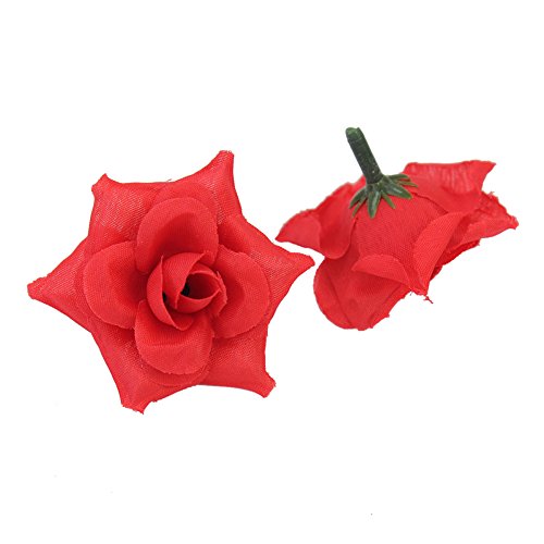 24/Set Kunst Rose Kopf Kunstblume Künstliche Rosenkopf bunt Blüte Tischdeko - 5