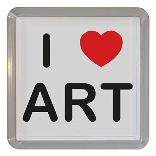 I Love Art - Plastic Tea Coaster/Beer Mat