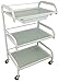 Optimus Glass White Salon Trolley - Mist Style - Hairdresser Barber Hair Beauty Drawers Spa Cart