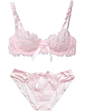 Nanier Soft BH Set Für Damen, Sexy, Transparente, Mit Stickerei