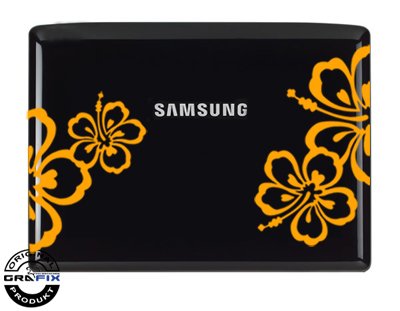 Grafix autocollant pour netbook samsung nC20 ou 10, 1-12,1 "hibiscus orange