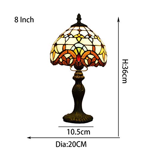YJFFAN Tischlampe-Retro Tiffany 8-Zoll Gefärbte Glas Augenschutz Lampenschirme Schreibtisch Leuchten, Indoor-Beleuchtung Leselampe E27 (Glühbirnen Nicht Enthalten)