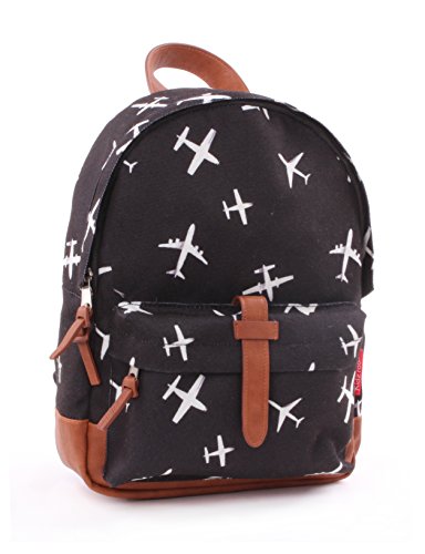 Kidzroom Planes Sac à dos enfants, 31 cm, Black & White
