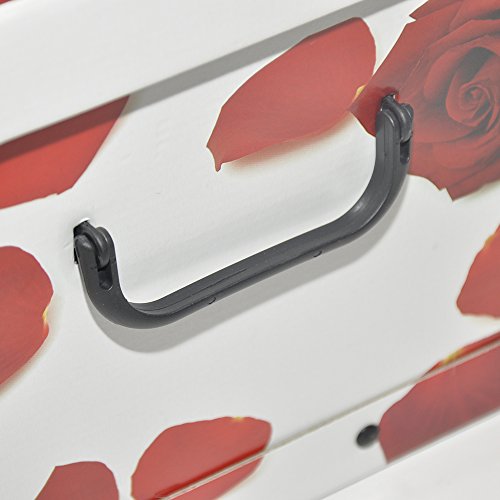 XXL Dekokarton mit modernem Muster „ROTE ROSEN“ – Kräftig Rote Rosen auf weißem Karton. Edel und hochwertig! Mit Griffen zum Tragen und XXL Volumen! - 4