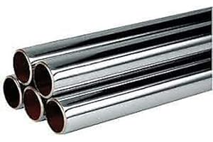 PLUMBUNIVERSE 15mm Chrome Plated Copper Pipe/Tube - 1 Metre Length