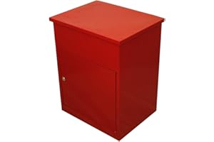 MONSTER SHOP MonsterShop - Cassetta Postale per Pacchi, Cassetta per Pacchetti Sicura con Serratura Montaggio a Parete per Consegna Parcelle Corrieri - Rosso