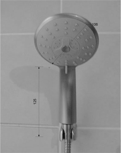 DeLanwa Optik Brausekopf Handbrause 54 Düsen 3 Funktionen mit Wandhalter aus massiv Edelstahl, 605044.0 - 2