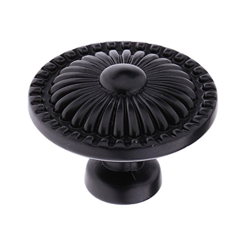 Vintage Knöpfe Knopf Griff für Schubladen Schrank Tür mit Schraube – Schwarz, One Size - 4