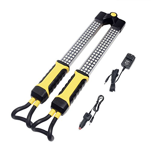 Preisvergleich Produktbild Wisamic 120 LED wiederaufladbar Motorhaubenleuchte Kfz-Werkstattleuchte Arbeitslampe Faltbar mit Ständer, rotes Warnlicht, 180 ° Drehung, 1250 Lumen