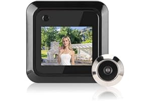 LAZMIN112 Smart Door Viewer da 2,4 pollici, display LCD TFT da 0,3 MP con visore spioncino Videocamera per porta Cat Eye Campanello, registrazione fotografica con fotocamera grandangolare 145 °
