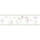  Bordüre selbstklebend Winnie the Pooh Pink Weiß und Taupe Kinderzimmer Disney Fantasy Deco Dandino wp3521 - 2.